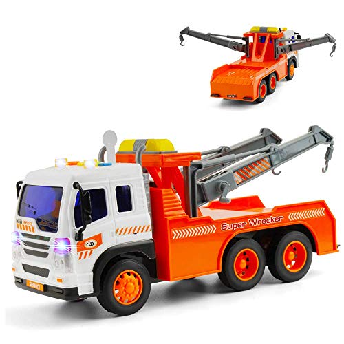 Gizmovine Toy Truck Heavy Duty Wrecker Tow Truck Police